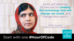 Invito di Malala all'Hour of code