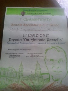 attestato premio pezzella