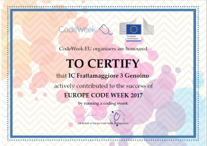 attestato della V codeweek